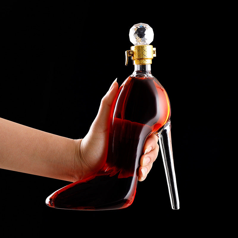 Glass High Heel Spirits Container