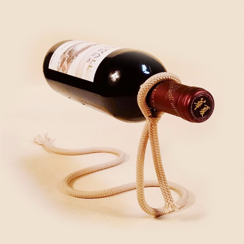 Lasso & Chain Illusion Floating Wine Bottle Rope Wine Holder