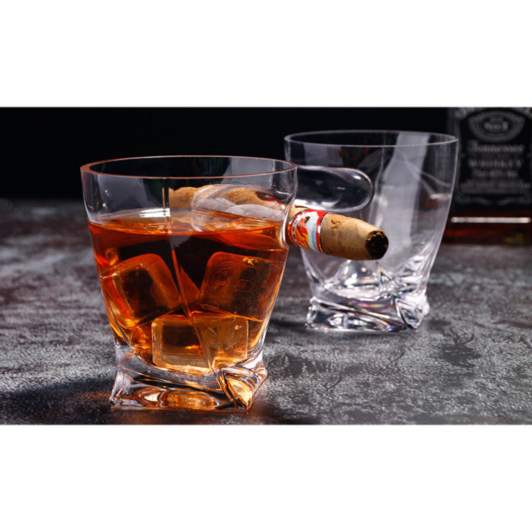 Cigar Insert Whiskey Glass