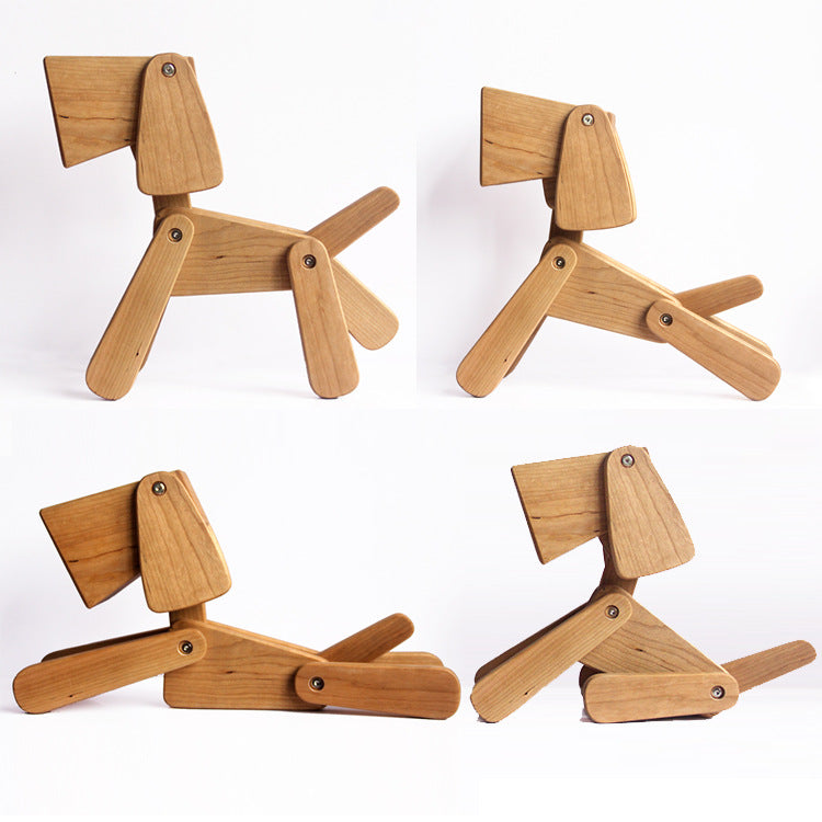 Wooden Dog Shaped LED Table Lamp