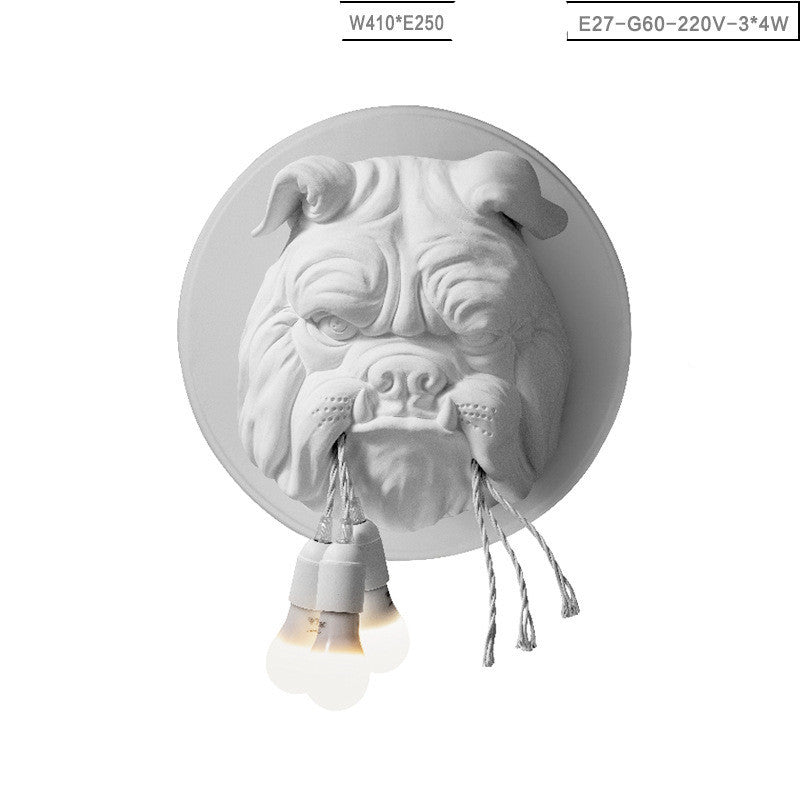 Bulldog Head Wall Lamp Home Decor