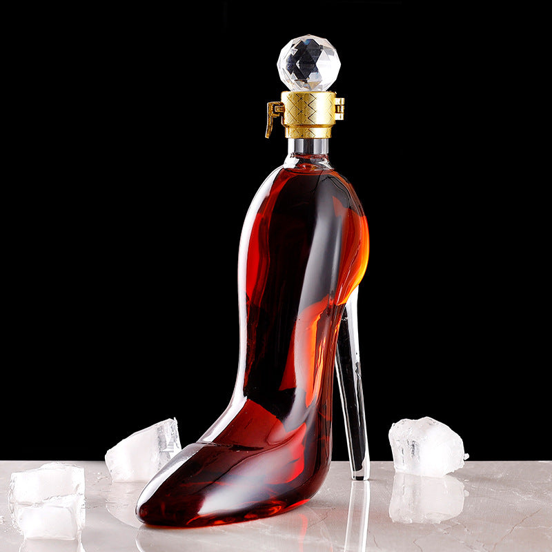 Glass High Heel Spirits Container