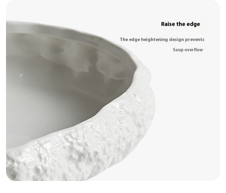 Rock Pattern Ceramic Deep Fish Steaming Plate Ceramic