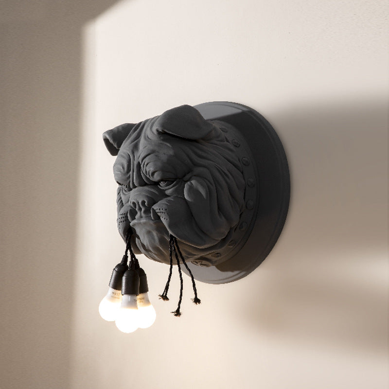 Bulldog Head Wall Lamp Home Decor