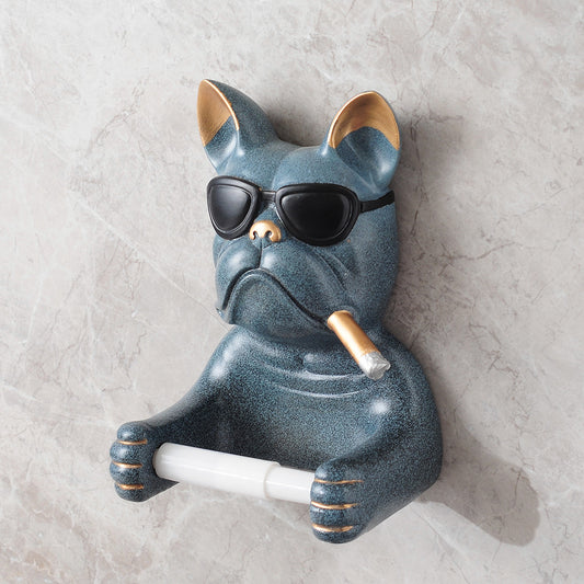 Smoking Frenchie Toilet Tissue Holder